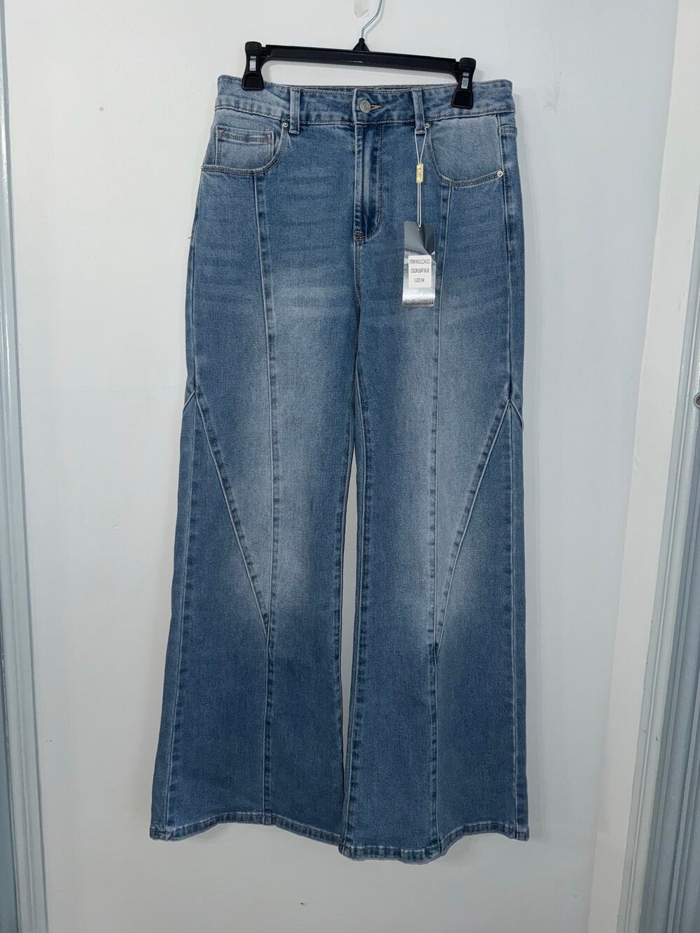 L/C Lizette Collection Panel Seam Wide Leg Jeans NWT Size Medium